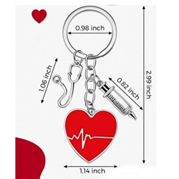 Nurse Keychain Gift Set 3 Pendants with Appreciation Thank You Card RN - Picture 7 of 16